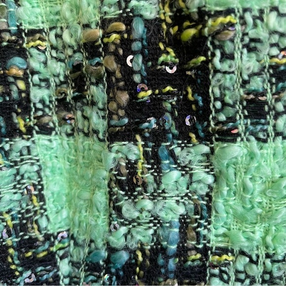 Atoir Leave Me Be Plaid Ruffle Tweed Mini Dress in Aspen Green Size 12 NWT - Picture 12 of 13